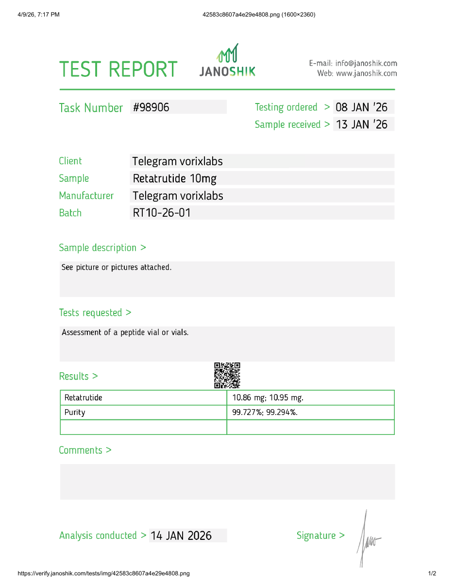 CoA preview for GLP-3 10mg